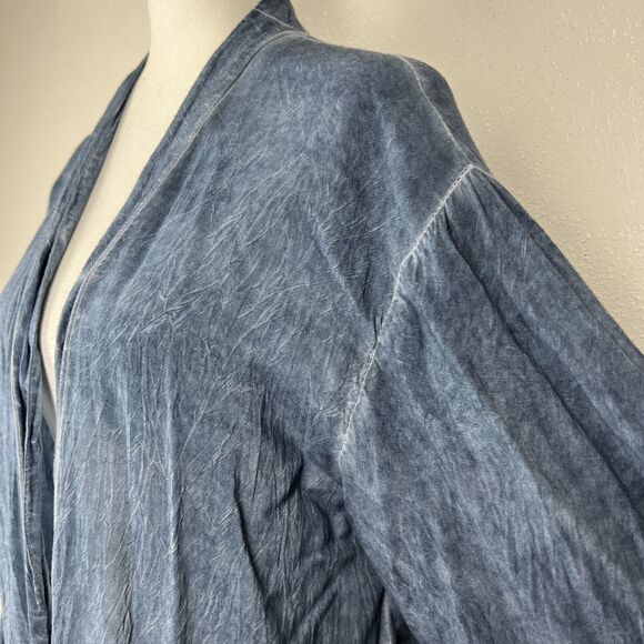 Andree by Unit Cardigan Women Small Bllue Chambray Floral Embroidered Casual - Picture 10 of 15